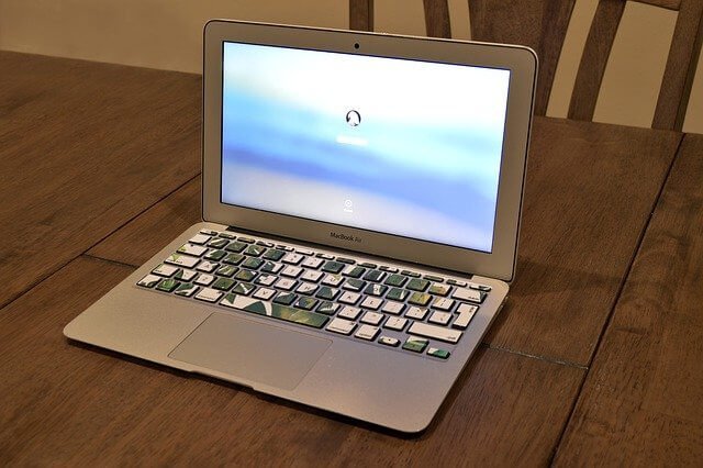 Placement of a laptop on a surface